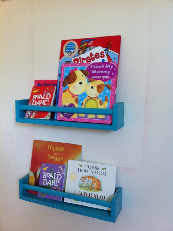 Ikea Spice Rack turned into a childrens book shelf